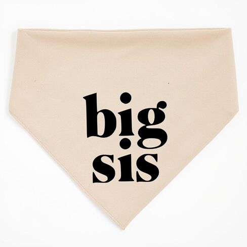 Big Sis Dog Bandana Beige Cream Minimal Simple Creamy tan Natural Cotton Baby Announcement Pregnancy Announcement in Saudi Arabia