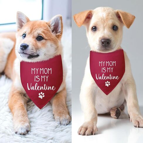 My Mom is My Valentine Valentines Day Dog Bandana Pet Bandanas for Small Medium Dogs Rose Red Dog Bandana Photo Prop Pet Scarf Accessories for Pet Lovers Gifts in Saudi Arabia