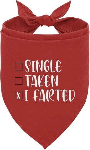 Single Taken I Farted Dog Bandana، باندانا الكلب في عيد الحب، ملحقات وشاح الحيوانات الأليفة للكلاب المتوسطة الصغيرة والقطط دعامة للصور، عصابات حمراء للحيوانات الأليفة، هدايا عيد ميلاد لمحبي الكلاب in Saudi Arabia