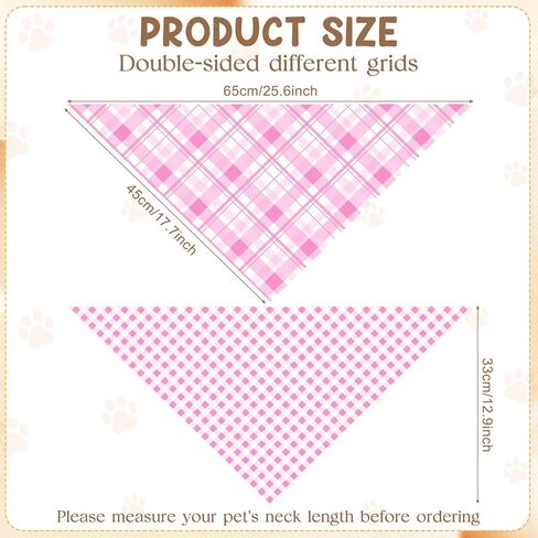 3 Pcs Plaid Dog Bandanas Large Spring Summer Triangle Scarf Reversible Bibs Plaid Handkerchief for Medium Large Dogs Pets in Saudi Arabia