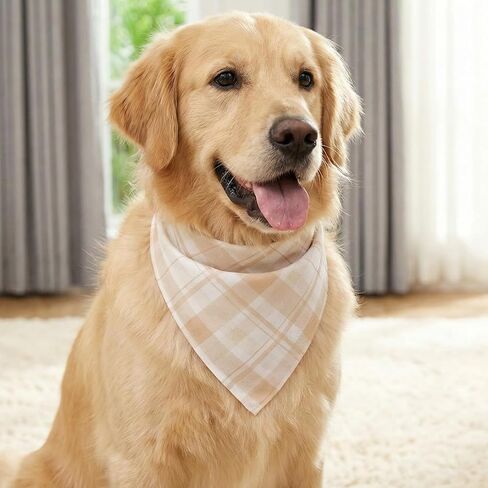 3 Pcs Plaid Dog Bandanas Large Spring Summer Triangle Scarf Reversible Bibs Plaid Handkerchief for Medium Large Dogs Pets in Saudi Arabia