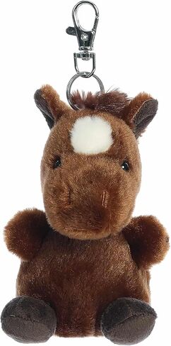 Aurora® Adorable Palm Pals™ Truffle Brown Horse™ Clip-On - قطيفة ممتعة قابلة للتجميع للأطفال والكبار - مثالية لتزيين الغرف وهدايا عيد الميلاد - بني 4 بوصات in Kuwait