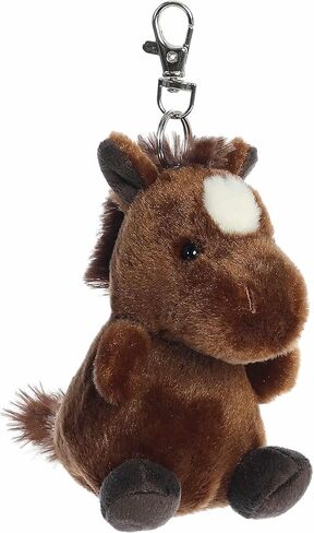 Aurora® Adorable Palm Pals™ Truffle Brown Horse™ Clip-On - قطيفة ممتعة قابلة للتجميع للأطفال والكبار - مثالية لتزيين الغرف وهدايا عيد الميلاد - بني 4 بوصات in Kuwait