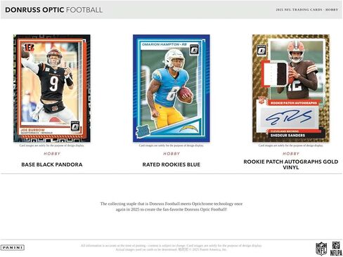 2025 Panini Donruss Optic Football Hobby Trading Card Box (1 Autograph Per Box) in Saudi Arabia