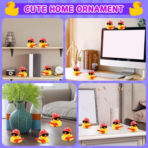 ديكورات لوحة قيادة السيارة على شكل بطة مطاطية رائعة - بطة ميكانيكية مفك براغي مضحكة مع قبعة صلبة، نظارات شمسية، قلادة وأداة، ملحق سيارة آمن من جل السيليكا لتزيين لوحة القيادة in Kuwait