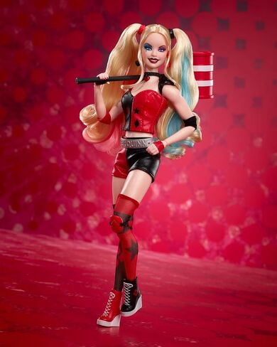 Barbie Signature Harley Quinn Collector Doll with Posable Body, Iconic Outfit, and Mallet Accessory, DC Batman 85th Anniversary Collectible in Saudi Arabia