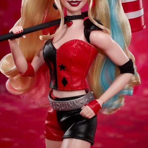 Barbie Signature Harley Quinn Collector Doll with Posable Body, Iconic Outfit, and Mallet Accessory, DC Batman 85th Anniversary Collectible in Saudi Arabia