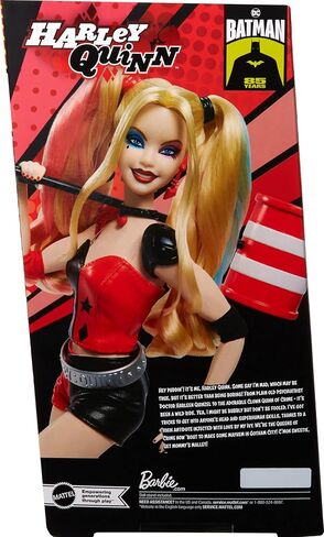 Barbie Signature Harley Quinn Collector Doll with Posable Body, Iconic Outfit, and Mallet Accessory, DC Batman 85th Anniversary Collectible in Saudi Arabia