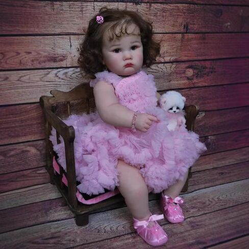 Reborn Toddler Dolls Girl 24 Inch Lifelike Baby Doll Realistic Toddler Doll Girl Look Real Cute Fat Reborn Baby Weighted Real Life Baby Doll Toys with Accessories for Kids in Saudi Arabia