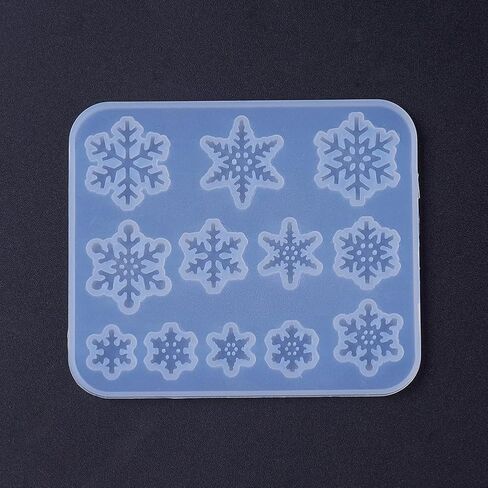 1 Pc Snowflake Silicone Molds, Resin Casting Molds for DIY Cake Decoration Chocolate Candy Craft Necklace UV Resin Epoxy Resin Pendant Jewelry Making, 84x71.5x4mm, Inner Size: 10.5-20mm in Saudi Arabia