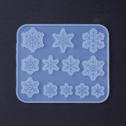 1 Pc Snowflake Silicone Molds, Resin Casting Molds for DIY Cake Decoration Chocolate Candy Craft Necklace UV Resin Epoxy Resin Pendant Jewelry Making, 84x71.5x4mm, Inner Size: 10.5-20mm in Saudi Arabia