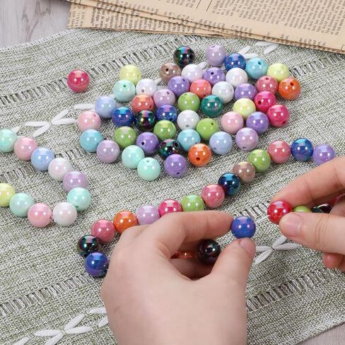 100 Pcs Beads for Pens 14mm Color Acrylic Beads Focal Rainbow Acrylic Bead Cute Candy Colors Spacer Bead for DIY Crafting Necklace Bracelet Jewelry Making Keychain(Mix-Color) in Saudi Arabia