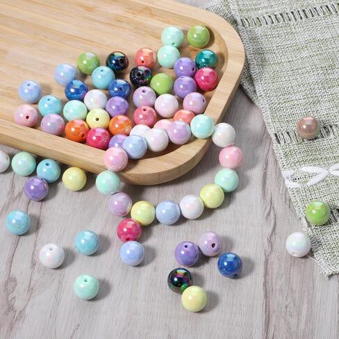 100 Pcs Beads for Pens 14mm Color Acrylic Beads Focal Rainbow Acrylic Bead Cute Candy Colors Spacer Bead for DIY Crafting Necklace Bracelet Jewelry Making Keychain(Mix-Color) in Saudi Arabia