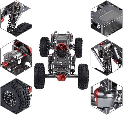 Axial Frame Kit Rc Tires 50×25×17 Aluminum Alloy Carbon Fiber Rc Car Frame Kit W Tires 313mm Wheelbase Set for Axial Scx10 in Saudi Arabia