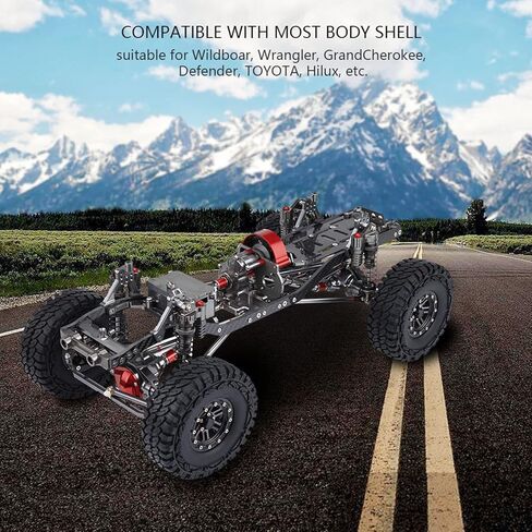 Axial Frame Kit Rc Tires 50×25×17 Aluminum Alloy Carbon Fiber Rc Car Frame Kit W Tires 313mm Wheelbase Set for Axial Scx10 in Saudi Arabia