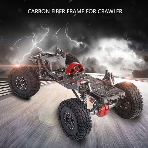 Axial Frame Kit Rc Tires 50×25×17 Aluminum Alloy Carbon Fiber Rc Car Frame Kit W Tires 313mm Wheelbase Set for Axial Scx10 in Saudi Arabia