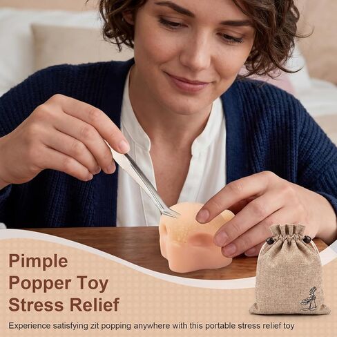 Lewtemi Pimple Popper Toy Stress Relief Zit Popping Toy Squeeze Nose Blackhead Remover Simulator with Tweezers for Adults only Novelty Fun in Saudi Arabia