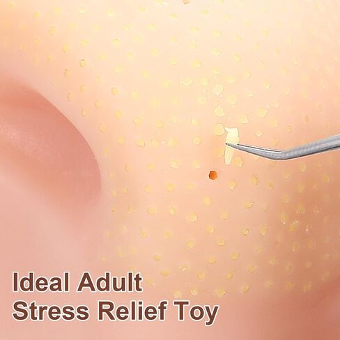 Lewtemi Pimple Popper Toy Stress Relief Zit Popping Toy Squeeze Nose Blackhead Remover Simulator with Tweezers for Adults only Novelty Fun in Saudi Arabia