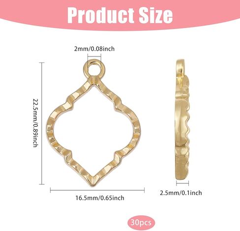 CHGCRAFT 30 Pcs Open Back Bezel Pendants Hollow Rectangle Pendant for Resin Alloy Rectangle Frame Charms Blank Hollow Pendant for Earrings Bracelets Necklaces Jewelry Making in Saudi Arabia