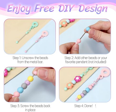 20 Pcs Beadable Tumbler Straw Charm Adapters Beaded Cup Charm Blank Bar Straw DIY Beaded Silicone Pendant Ornament for Tumbler Decorations Cup Accessories in Saudi Arabia