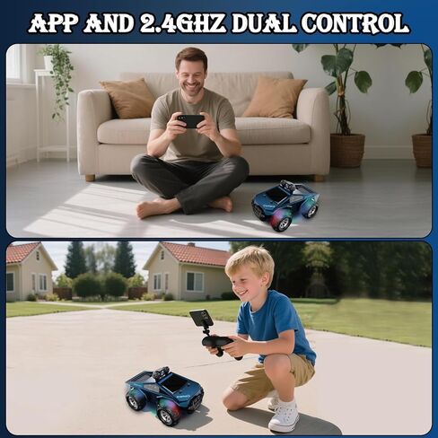 1:28 Scale FPV Monster Truck RC Cars with 720P HD Camera, 2.4GHz Remote Control Car, All-Terrain Off-Road RC Truck with Body Light, 2 Rechargeable Batteries, Toy Gift for Kids Adults Boys in Saudi Arabia