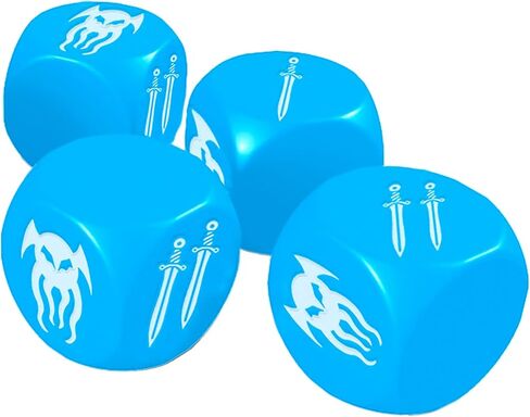 Modiphius Entertainment: Cohors Cthulhu RPG: Atlantean Crystal Dice Pack - 6 Piece Set, Blue & White, 2X d20, 4X d6, Hidden War Emblems, Accessory in Saudi Arabia