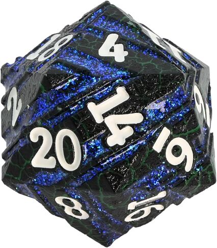 نرد معدني مخطط لامع 33 مم، نرد D20 مع علبة هدية لألعاب طاولة DND Dungeons وDragon RPG MTG (خطوط لامعة حمراء وملمس أرجواني) in Saudi Arabia