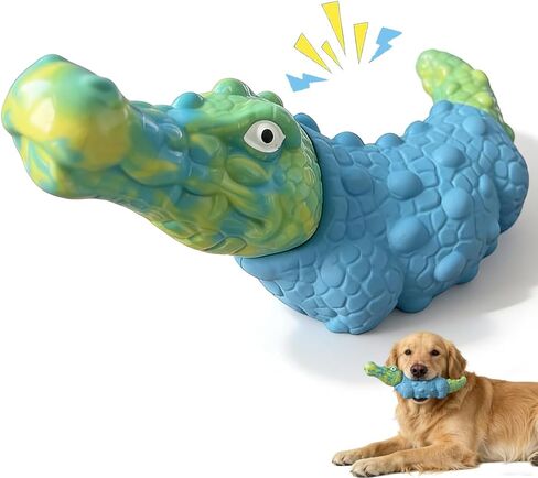 Dog Chew Toys for Aggressive Chewers: Tough Squeaky Crocodile Toy for Small, Medium, Large Breed to Keep Them Busy & Clean Teeth,Indoor Fun Dog Toy in Saudi Arabia