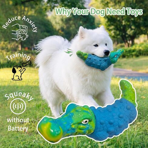 Dog Chew Toys for Aggressive Chewers: Tough Squeaky Crocodile Toy for Small, Medium, Large Breed to Keep Them Busy & Clean Teeth,Indoor Fun Dog Toy in Saudi Arabia