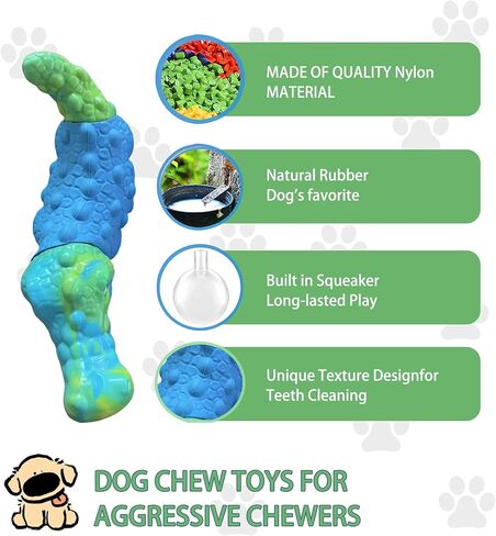 Dog Chew Toys for Aggressive Chewers: Tough Squeaky Crocodile Toy for Small, Medium, Large Breed to Keep Them Busy & Clean Teeth,Indoor Fun Dog Toy in Saudi Arabia