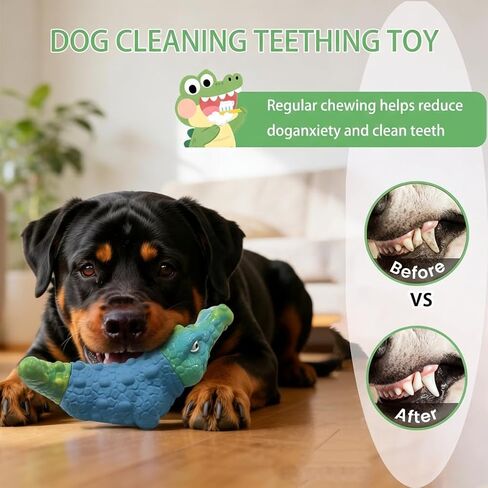 Dog Chew Toys for Aggressive Chewers: Tough Squeaky Crocodile Toy for Small, Medium, Large Breed to Keep Them Busy & Clean Teeth,Indoor Fun Dog Toy in Saudi Arabia