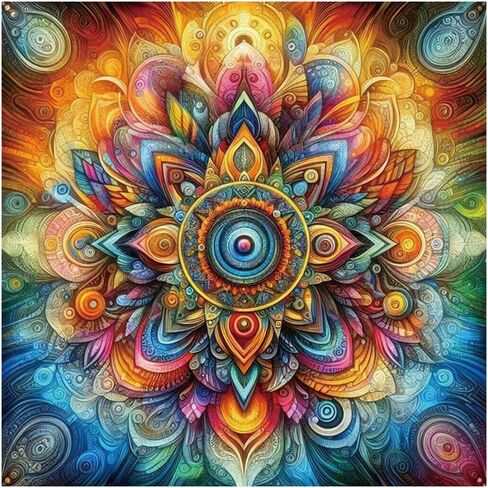 Kulvci Mandala Diamond Painting Kits for Adults, Round Full Drill Diamond Art Kits, 5D DIY Diamonds Crafts for Home Wall Decoration Gifts 12×12Inch in Saudi Arabia