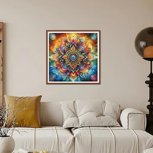 Kulvci Mandala Diamond Painting Kits for Adults, Round Full Drill Diamond Art Kits, 5D DIY Diamonds Crafts for Home Wall Decoration Gifts 12×12Inch in Saudi Arabia