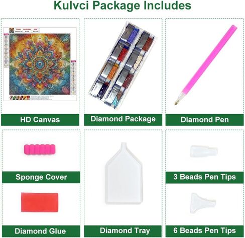 Kulvci Mandala Diamond Painting Kits for Adults, Round Full Drill Diamond Art Kits, 5D DIY Diamonds Crafts for Home Wall Decoration Gifts 12×12Inch in Saudi Arabia
