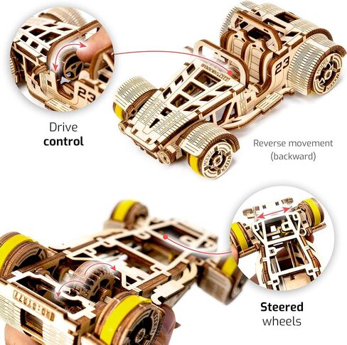 ألغاز خشبية ثلاثية الأبعاد من WOODEN.CITY Roadster للبالغين - قم ببناء سيارة رودستر الخاصة بك باستخدام محرك مطاطي - نموذج التجميع الذاتي، هدية DIY - نموذج خشبي ثلاثي الأبعاد مقطوع بالليزر للعرض وديكور المنزل in Saudi Arabia