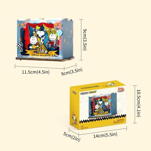 PUREMIND Snoopy Circus Miniature Wooden Puzzle Kit - Officially Licensed Snoopy & Friends Building Kit with Movable Characters, 3D Desktop Display, Collector Gift for Fans in Saudi Arabia