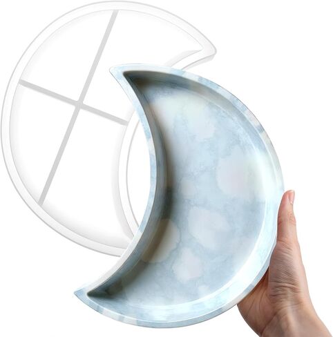 Large Moon Tray Mold for Resin Concrete, Silicone Moon Mold, New Moons Storage Tray Molds, New Moons Home Ornament Molds for Jewelry Holder, Candle Holder, Vanity Trays, Display Rack and DIY Crafts in Saudi Arabia