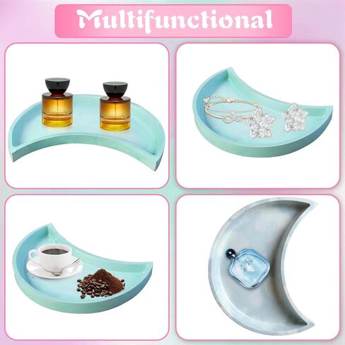 Large Moon Tray Mold for Resin Concrete, Silicone Moon Mold, New Moons Storage Tray Molds, New Moons Home Ornament Molds for Jewelry Holder, Candle Holder, Vanity Trays, Display Rack and DIY Crafts in Saudi Arabia