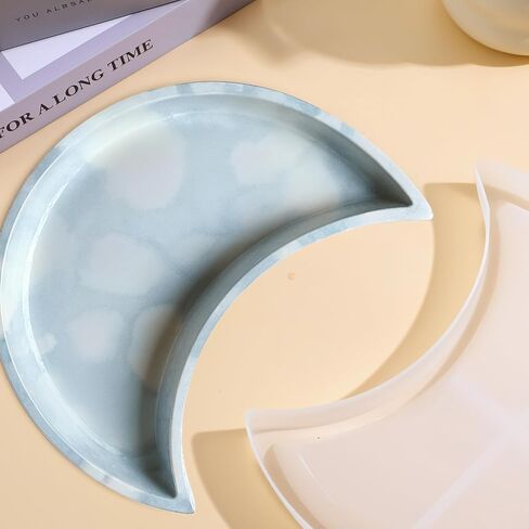 Large Moon Tray Mold for Resin Concrete, Silicone Moon Mold, New Moons Storage Tray Molds, New Moons Home Ornament Molds for Jewelry Holder, Candle Holder, Vanity Trays, Display Rack and DIY Crafts in Saudi Arabia