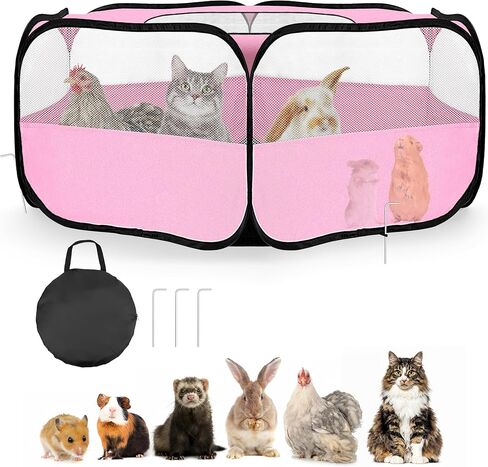 Small Animal Playpen with Mesh Cover & Waterproof Bottom Cat Tent Chicken Brooder Rabbit Guinea Pig Cage Playpen for Small Animals Indoor Outdoor Use in Saudi Arabia
