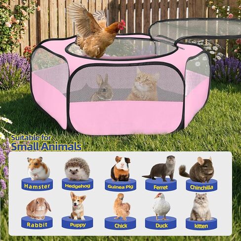 Small Animal Playpen with Mesh Cover & Waterproof Bottom Cat Tent Chicken Brooder Rabbit Guinea Pig Cage Playpen for Small Animals Indoor Outdoor Use in Saudi Arabia