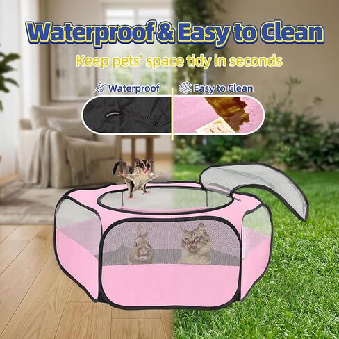 Small Animal Playpen with Mesh Cover & Waterproof Bottom Cat Tent Chicken Brooder Rabbit Guinea Pig Cage Playpen for Small Animals Indoor Outdoor Use in Saudi Arabia
