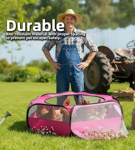 Small Animal Playpen with Mesh Cover & Waterproof Bottom Cat Tent Chicken Brooder Rabbit Guinea Pig Cage Playpen for Small Animals Indoor Outdoor Use in Saudi Arabia