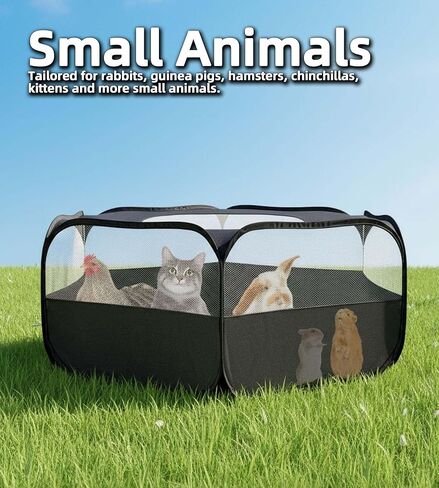 Small Animal Playpen with Mesh Cover & Waterproof Bottom Cat Tent Chicken Brooder Rabbit Guinea Pig Cage Playpen for Small Animals Indoor Outdoor Use in Saudi Arabia
