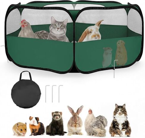 Small Animal Playpen with Mesh Cover & Waterproof Bottom Cat Tent Chicken Brooder Rabbit Guinea Pig Cage Playpen for Small Animals Indoor Outdoor Use in Saudi Arabia