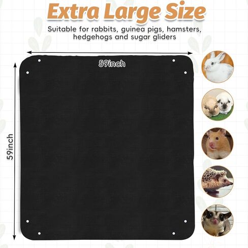 PINVNBY 59"x59" Thickening Waterproof Pet Playpen Mat, Guinea Pig Cage Liner Washable Tarp Bottom Reusable Base for Rabbits, Bunny, Ferrets and Other Small Animals, 1 PCS in Kuwait