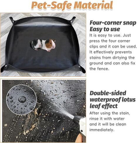 PINVNBY 59"x59" Thickening Waterproof Pet Playpen Mat, Guinea Pig Cage Liner Washable Tarp Bottom Reusable Base for Rabbits, Bunny, Ferrets and Other Small Animals, 1 PCS in Kuwait