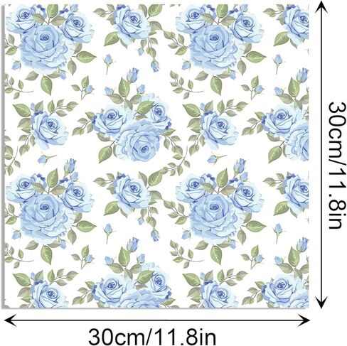 24 Sheets Hydrangea Patterned Scrapbook Paper, Blue Flowers Double Sided Decorative Cardstock Paper for Party DIY Handbook Magazine Album Making Crafts Decoration Supplies in Saudi Arabia