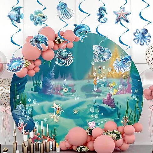 Sea Animals Birthday Decorations, Fish Hanging Swirls Deco for Under The Sea, Ocean Theme Party Supplies & Party Decorations Streamers, Kids Marine Life Party Decor in Kuwait