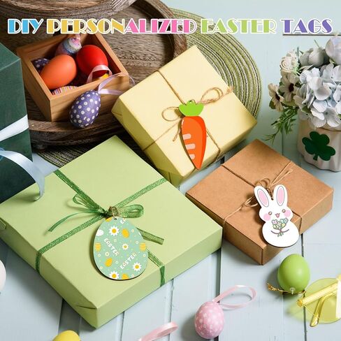 AWIZOM 72 Pcs Easter WoodeCutouts Unfinished Wooden Bunny Carrot Egg Ornaments Blank Wooden Easter Cutouts to Paint Wood Spring Slices with Twine for DIY Crafts Tags Spring Hanging Decoration in Saudi Arabia
